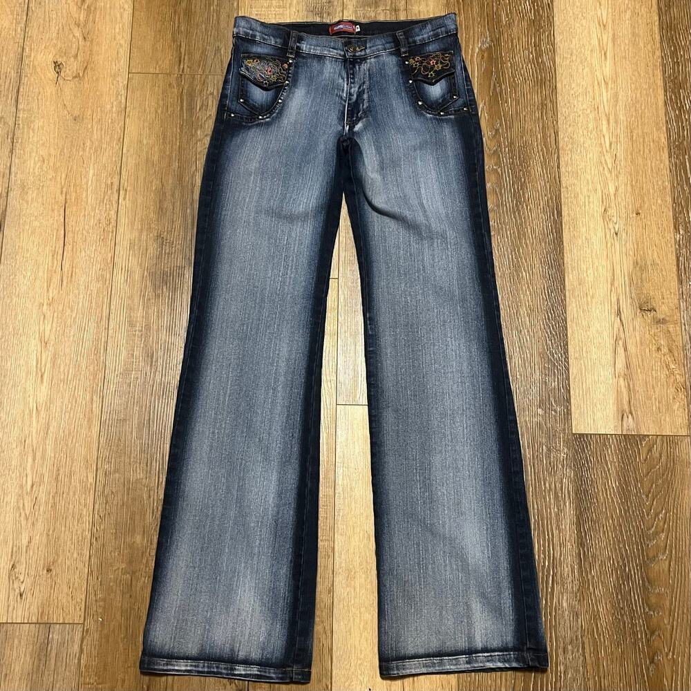 Wide Leg Women's Jeans in Faded Blue